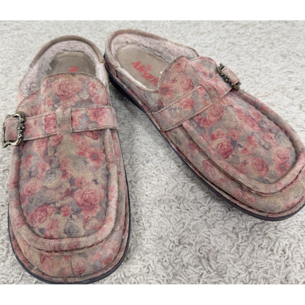 Alegria Brigid Slip On Comfort Shoes In Freedom Rock Floral Euro 39 US 9‎ Sherpa